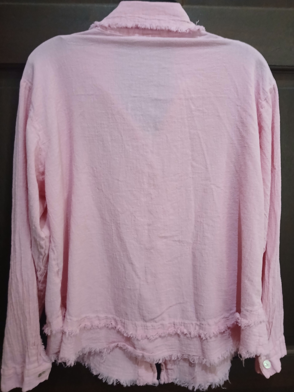 Oh My Gauze! Dusty Pink Button-Front Gauze Top Size 2 (L/XL) - Picture 2 of 4